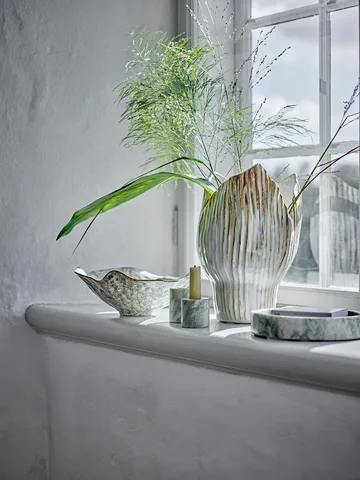 Kokoro candle holder 2 parts - Green marble - Bloomingville
