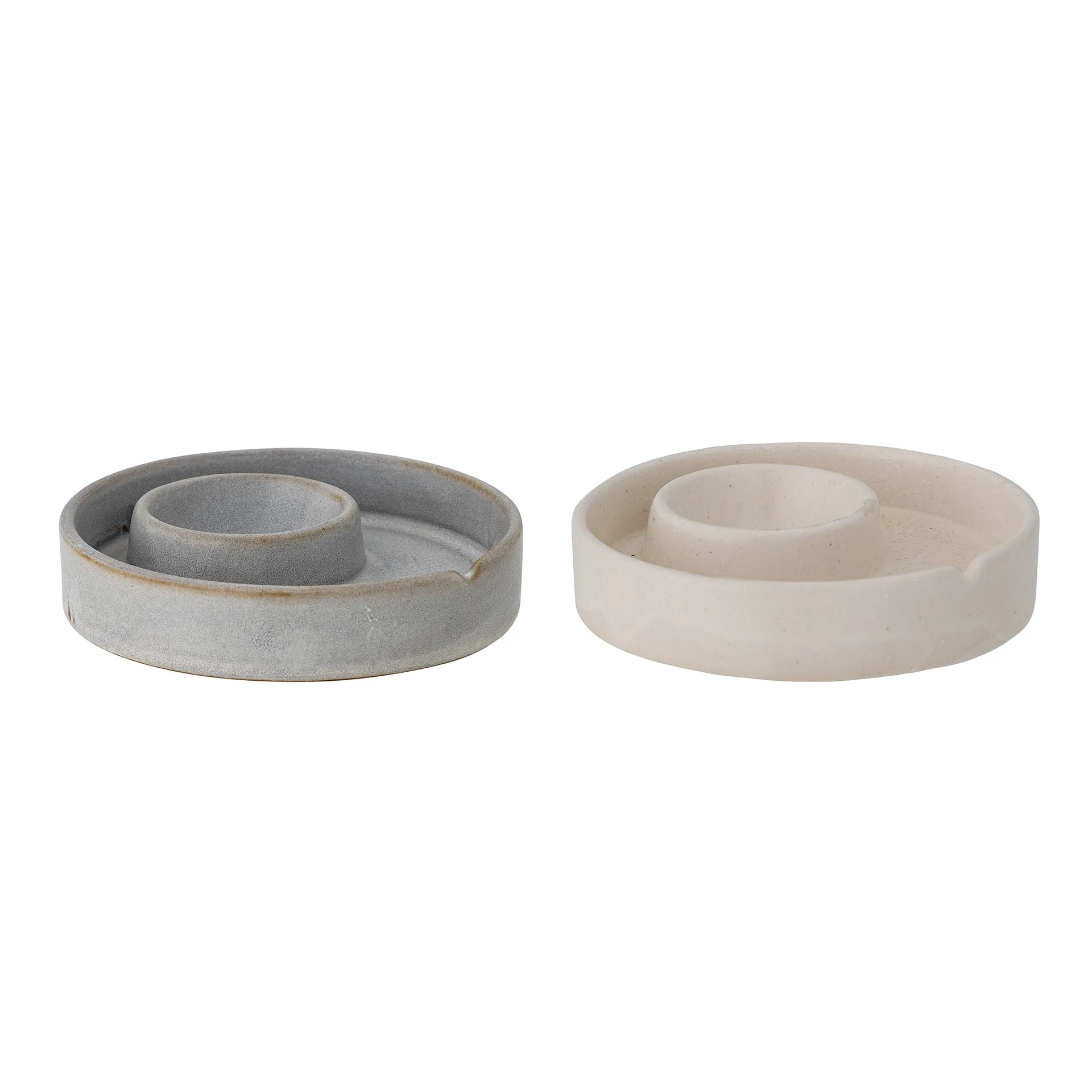 Lila egg cup set om 2, grey-white Bloomingville