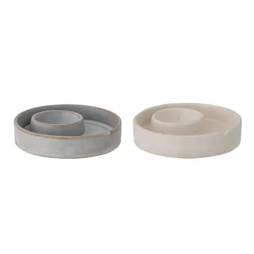 Lila egg cup set om 2 - grey-white - Bloomingville