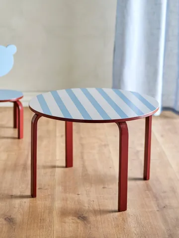 Liova table - Blue-white, Ø65 cm - Bloomingville