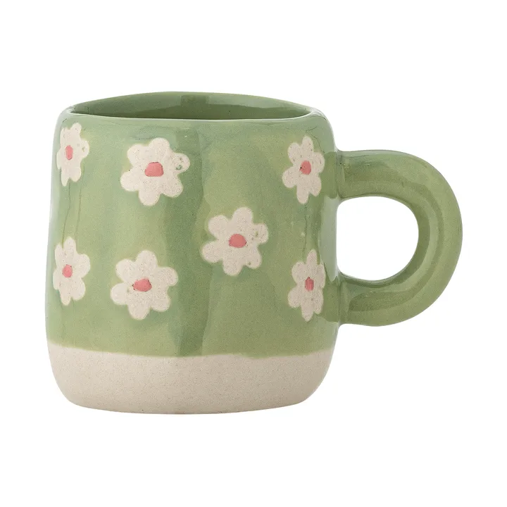 Millie cup 110 ml - Green, flowers - Bloomingville