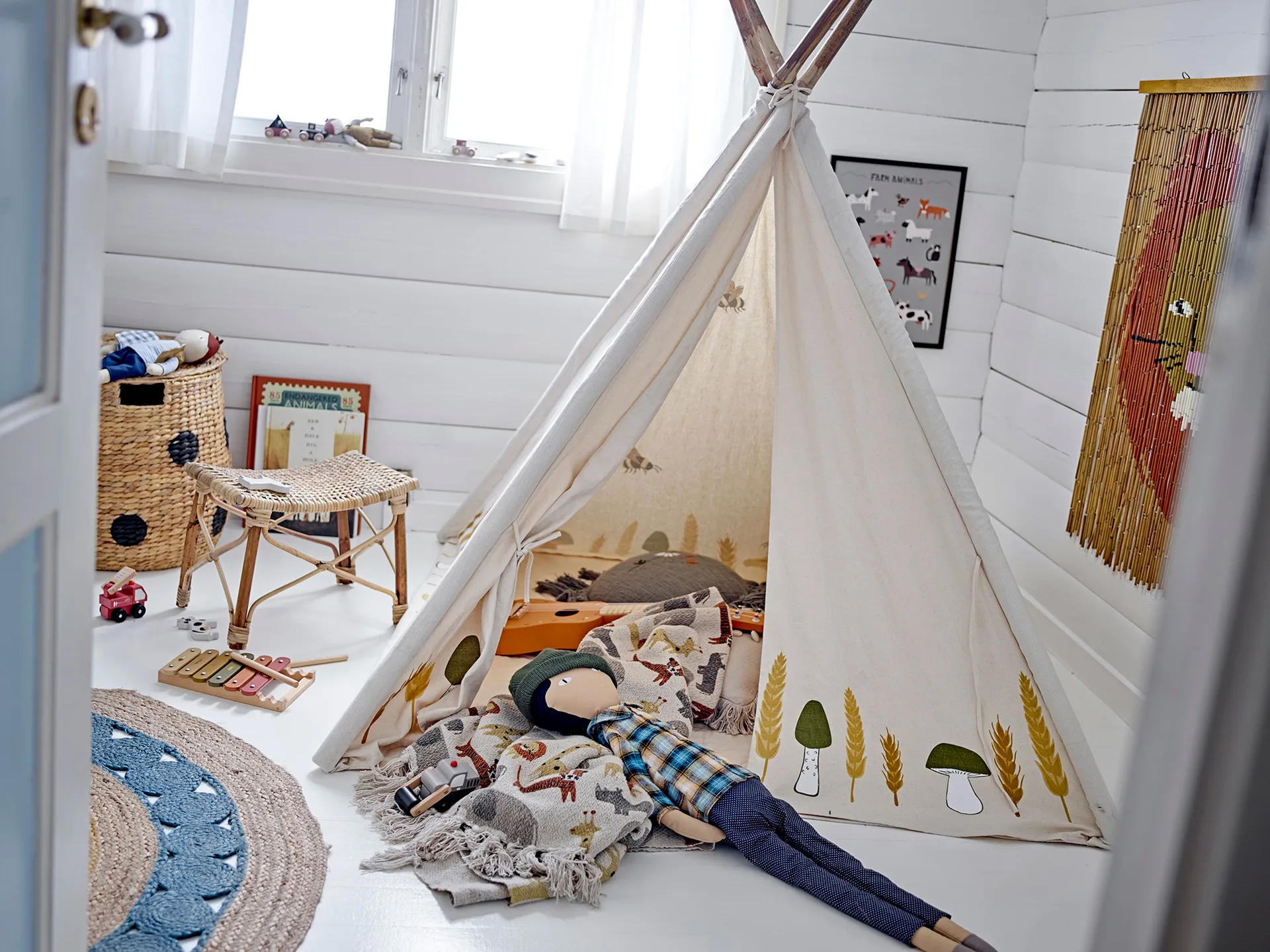 Millo Tipi Tent 110x110x127 cm, Nature Bloomingville