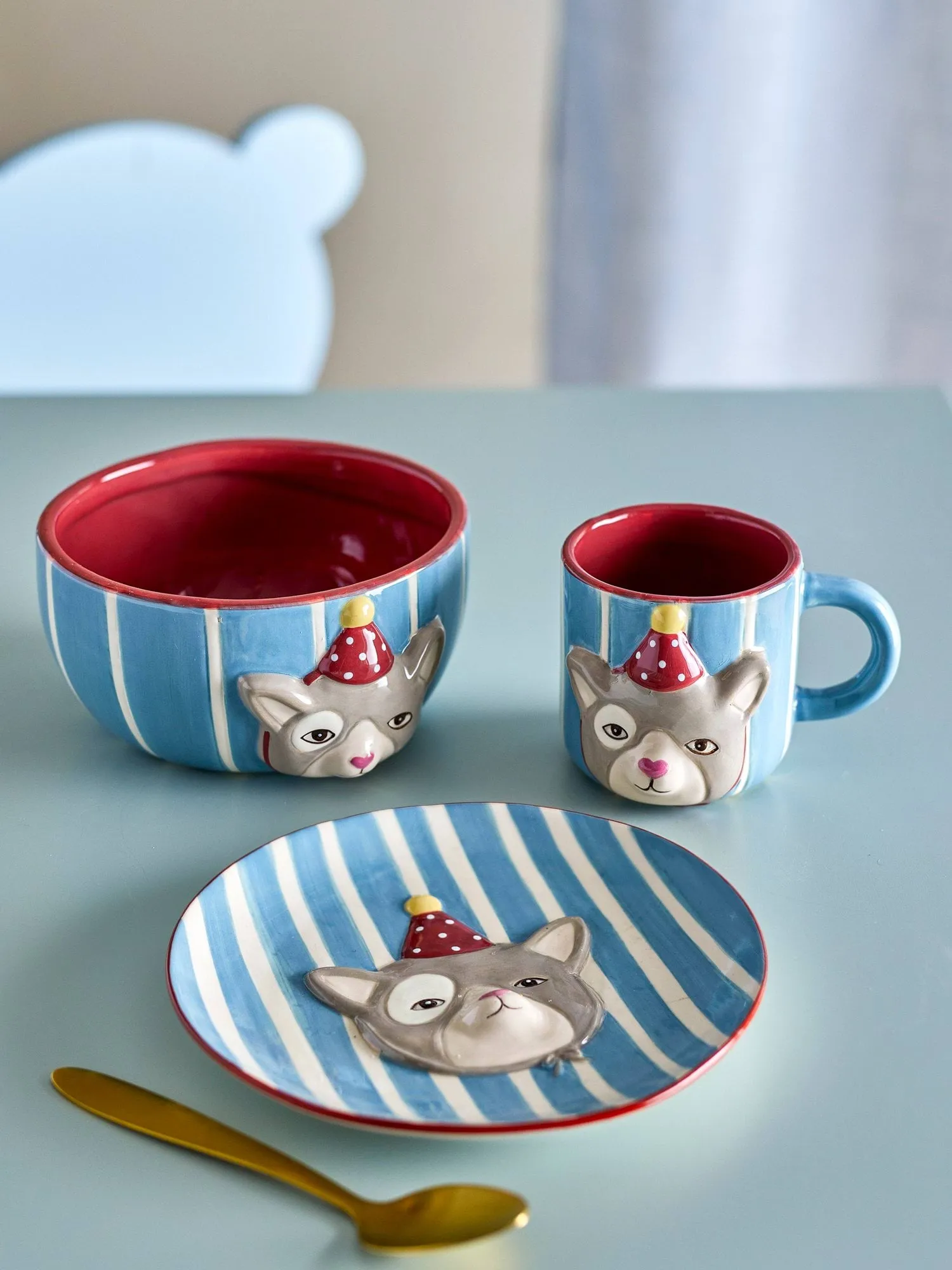 Party dinner set, Cat, 3 pieces Bloomingville