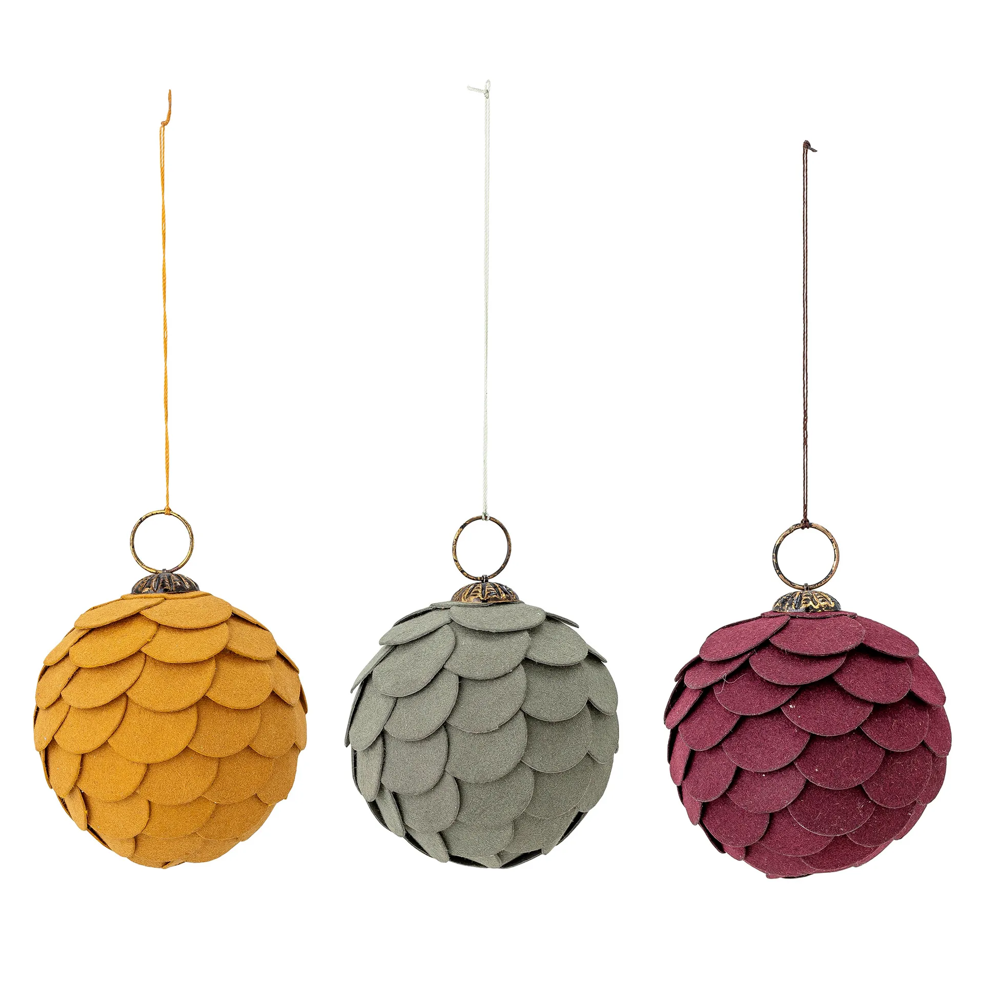 Pau Christmas bauble Ø7.5 cm 3 pieces, Multi Bloomingville