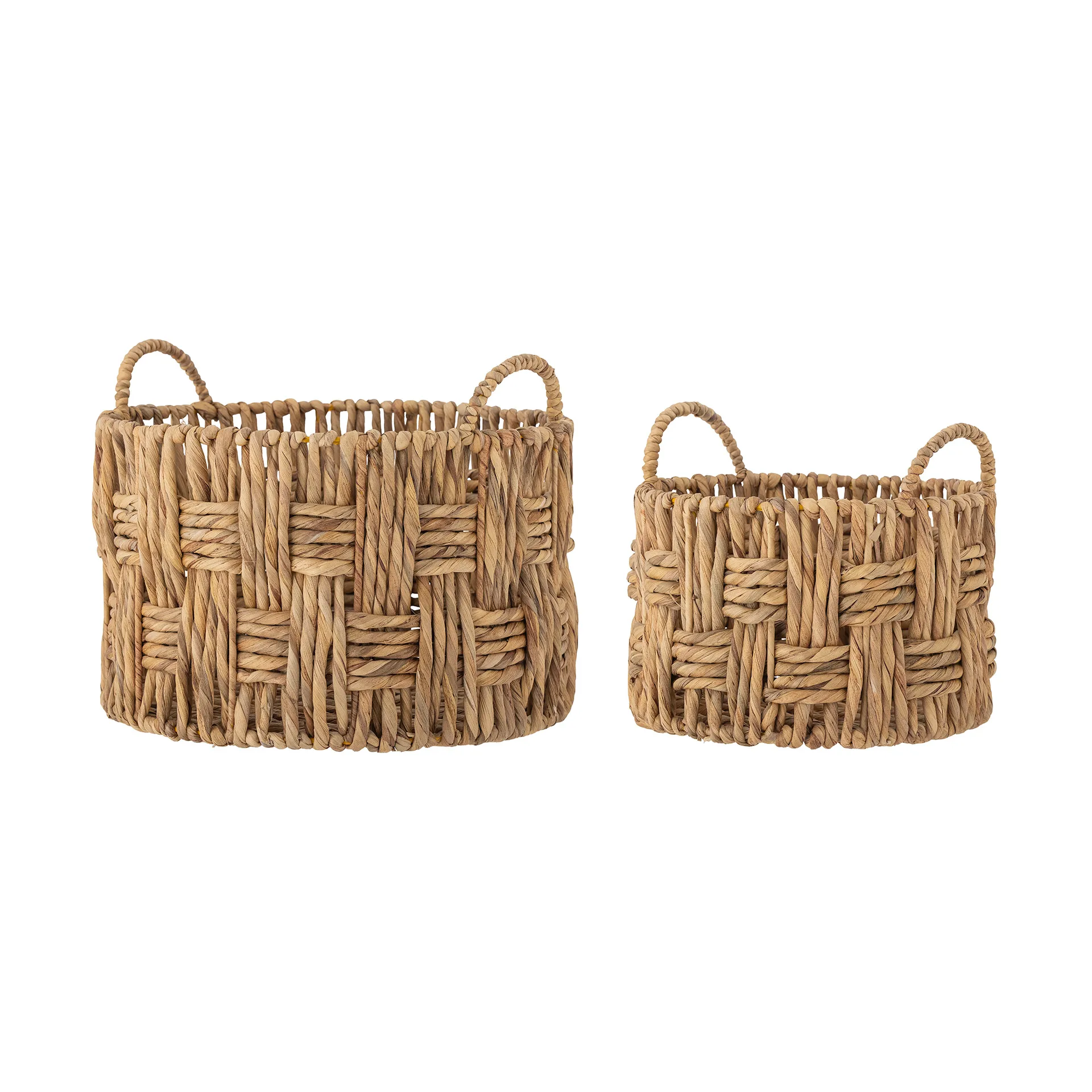 Pepita storage box with handle 2 pieces, Water hyacinth Bloomingville
