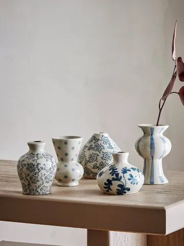 Quinto vase - Blue stoneware, 5 pieces - Bloomingville