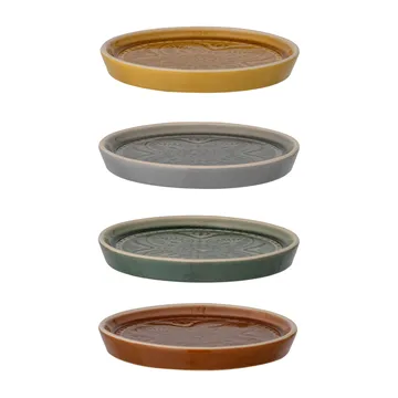 Rani plate Ø11 cm 4 pieces - grey-yellow-brown-green - Bloomingville