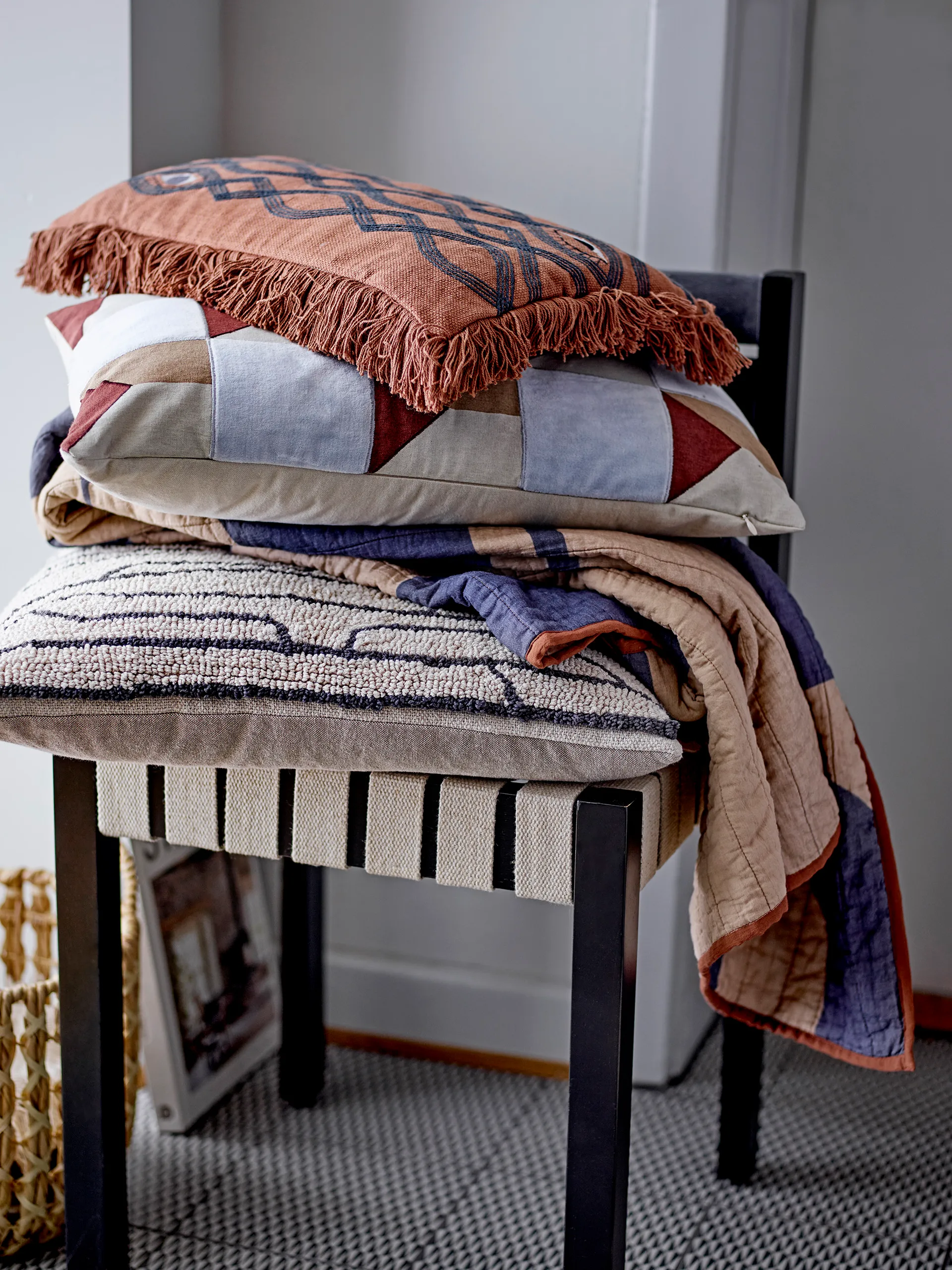 Roosi throw 130x150 cm, Blue Bloomingville