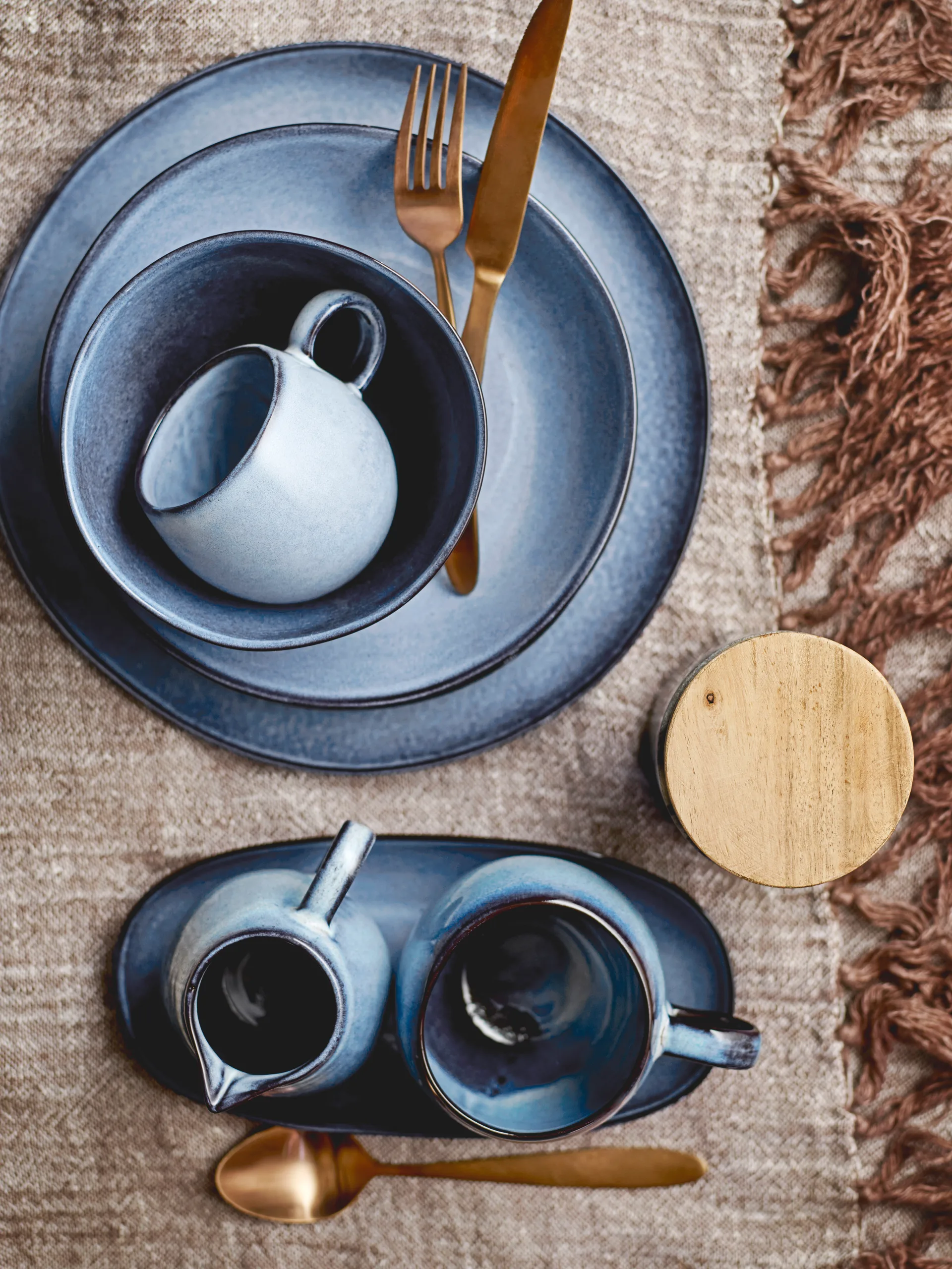 Sandrine breakfast set 12 pieces, Blue Bloomingville