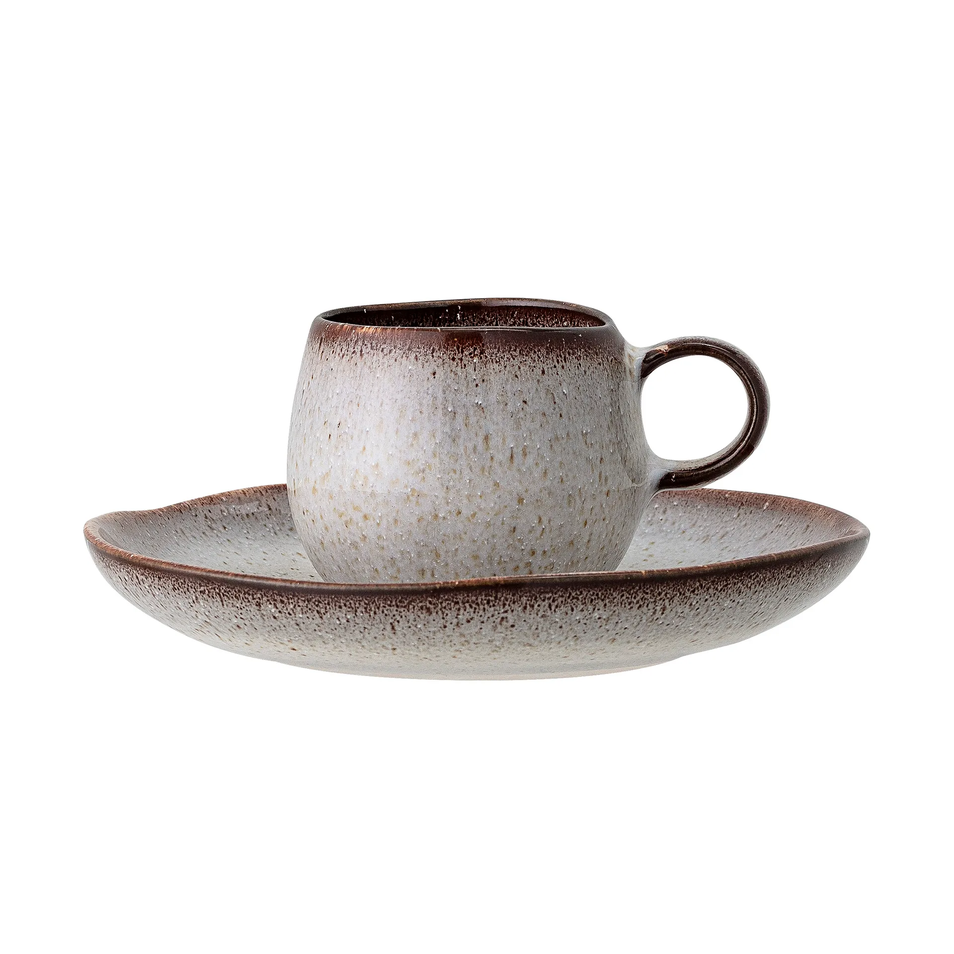 Sandrine espressocup with saucer, light grey Bloomingville