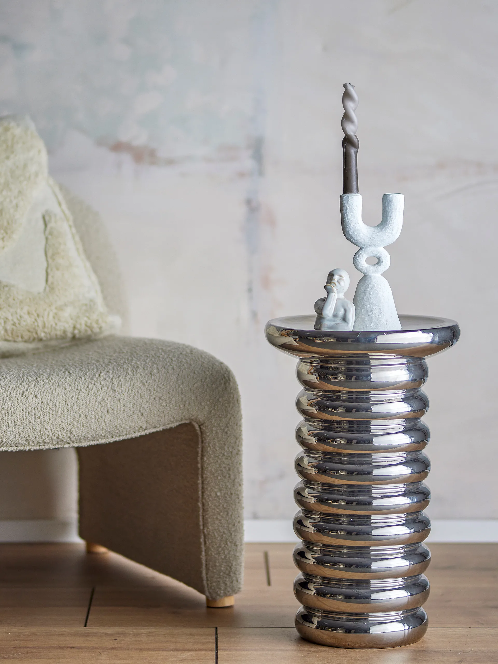 Spike side table, Silver Bloomingville