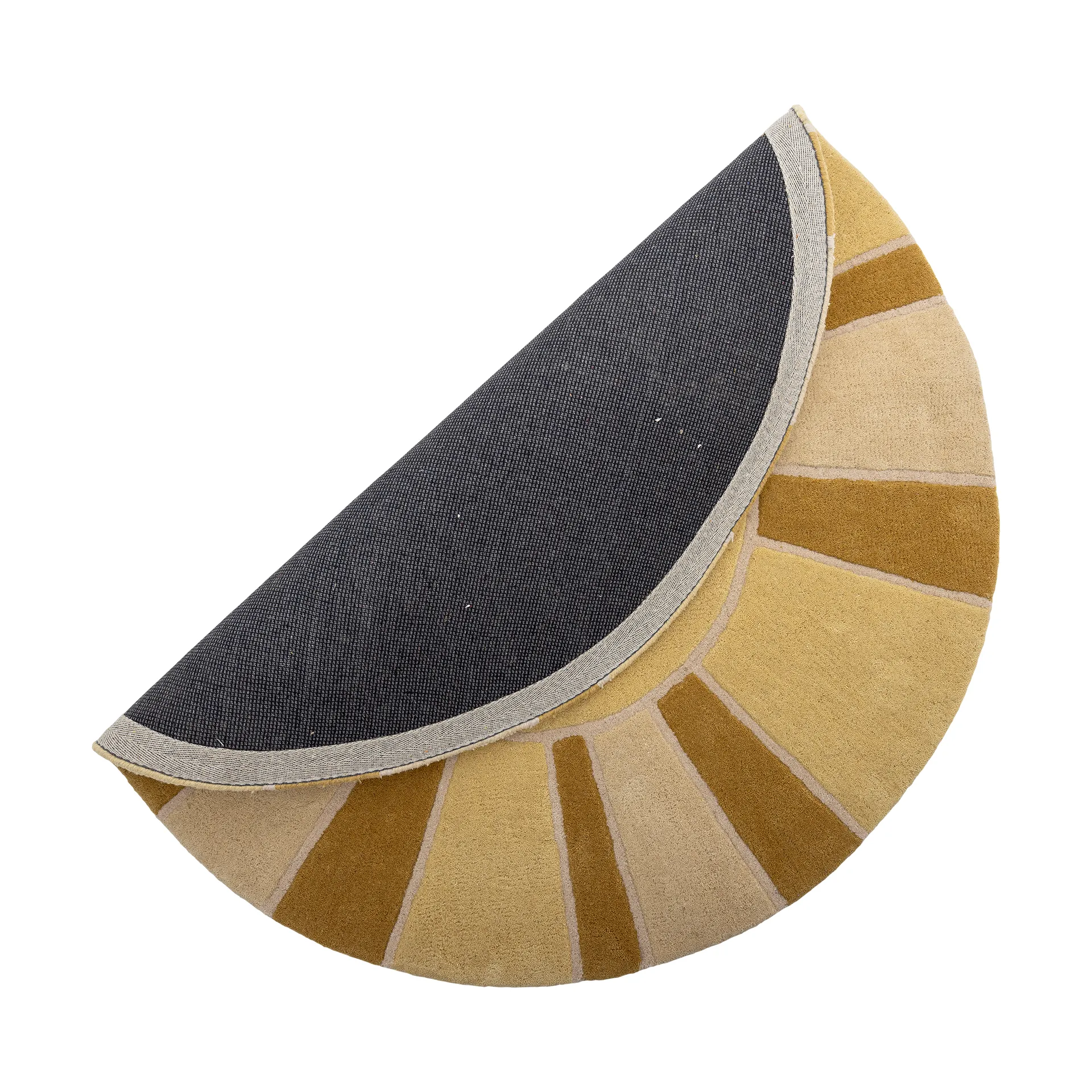 Sun wool rug Ø110 cm, Yellow Bloomingville