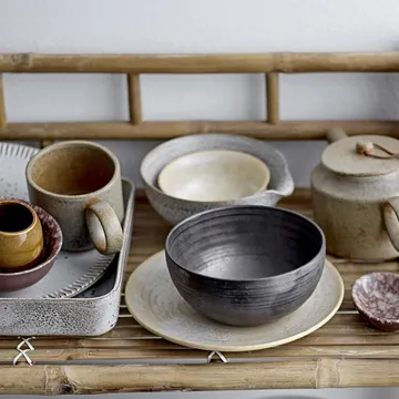 Thea serving plate stoneware 25x25 cm - Grey - Bloomingville