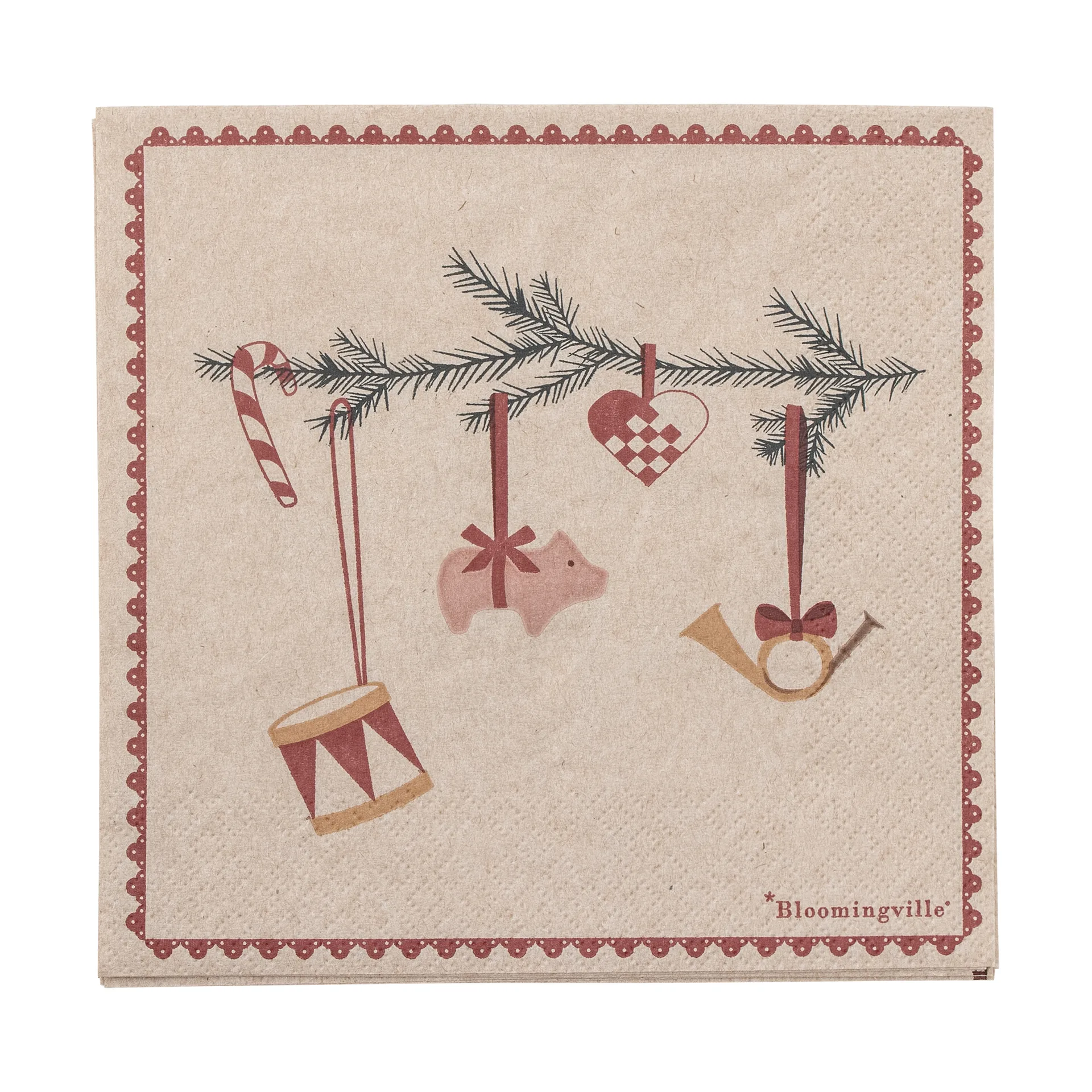 Yule paper napkins 33x33 cm 20-pack, Multi Bloomingville