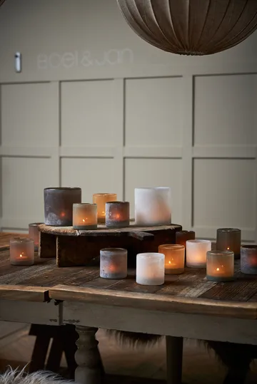 Bungenäs candle lantern Ø12.5 cm - Brown - Boel & Jan