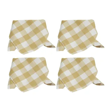 Grete napkin 40x40 cm 4-pack - Yellow - Boel & Jan