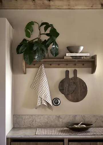 Noor kitchen towel 50x70 cm - Red-Off white - Boel & Jan