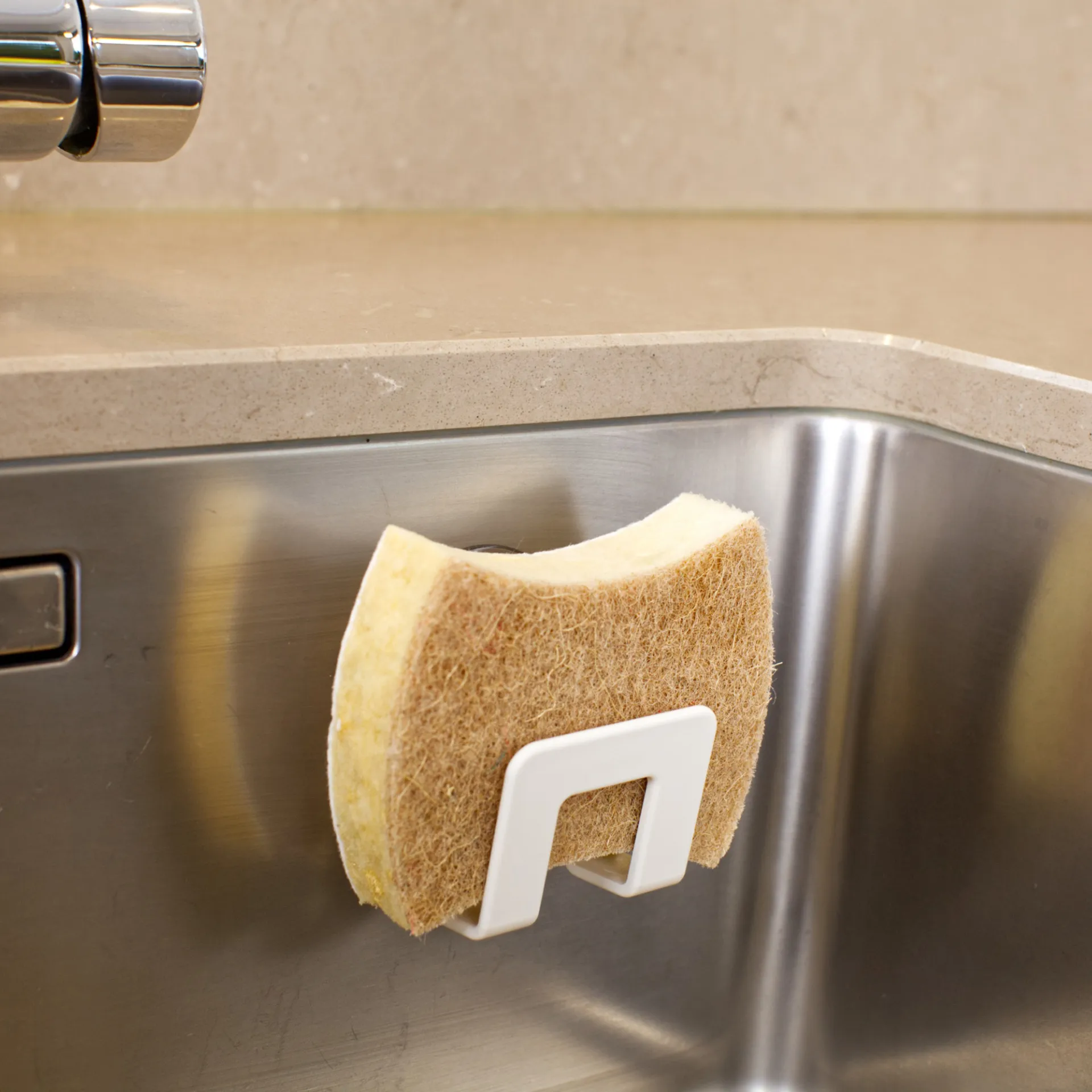 Bosign holder for dish sponge with suction cup, White Bosign
