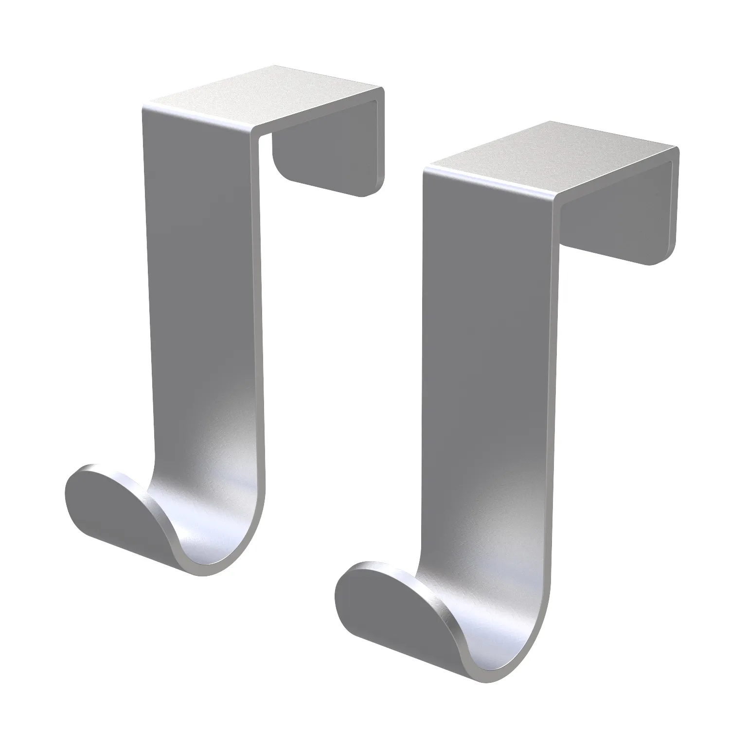 Bosign simple J-hook 2-pack, Brushed steel Bosign