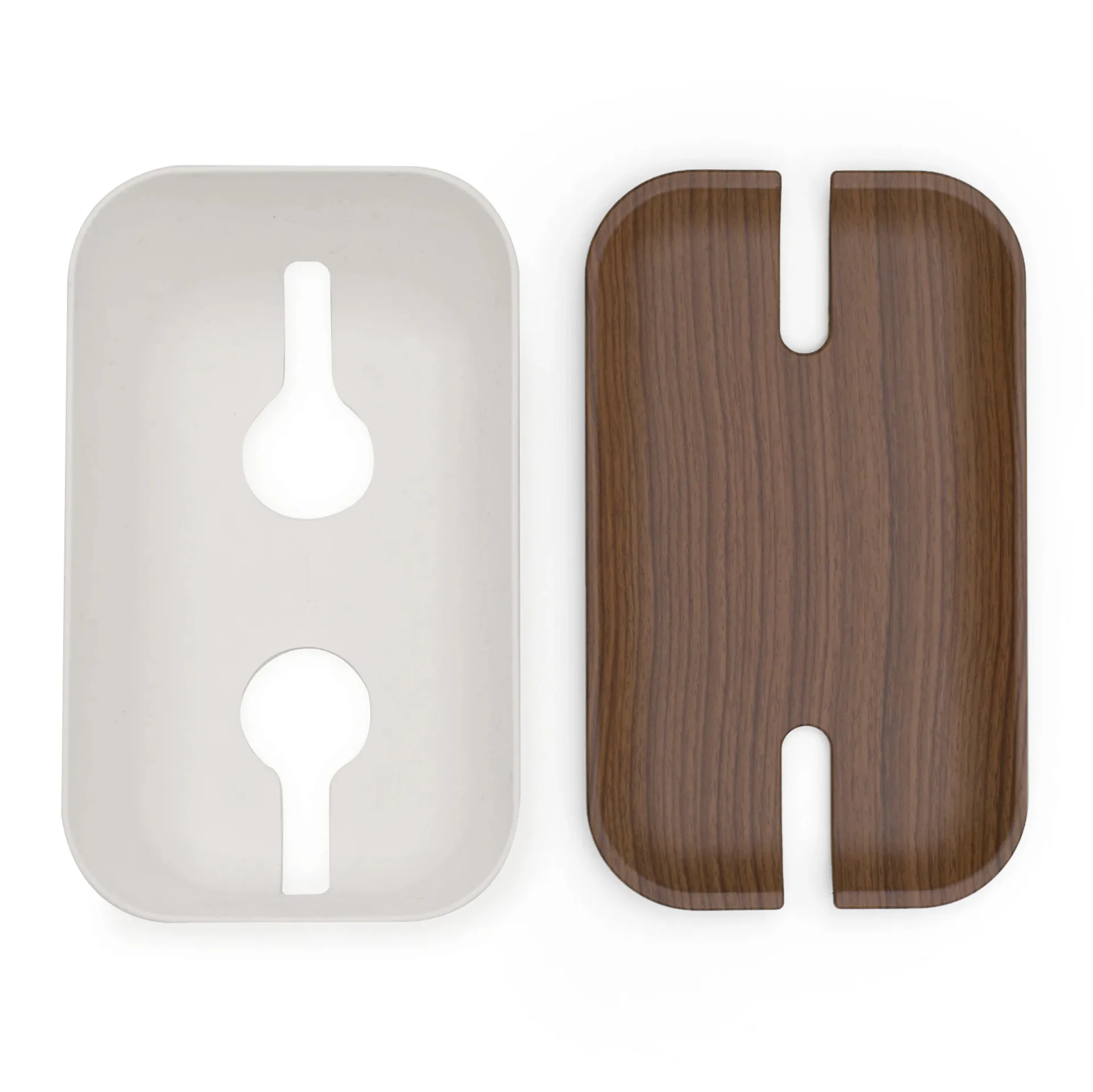 Cable organiser M, dark brown wooden print Bosign