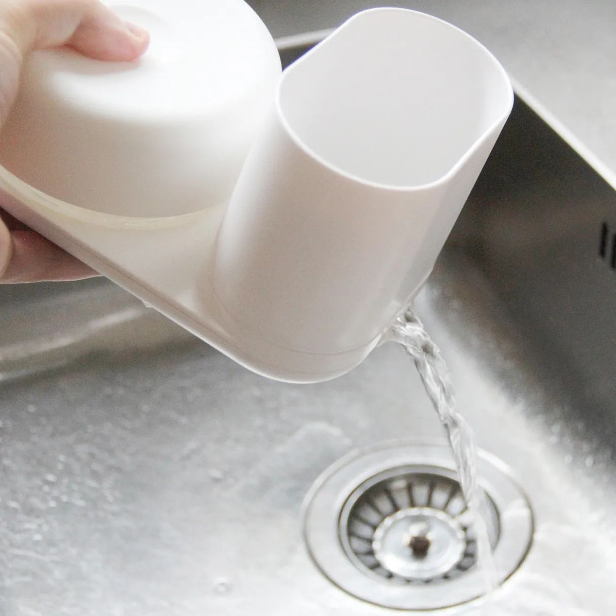 Dishwashing liquid pump with storage rack, white Bosign