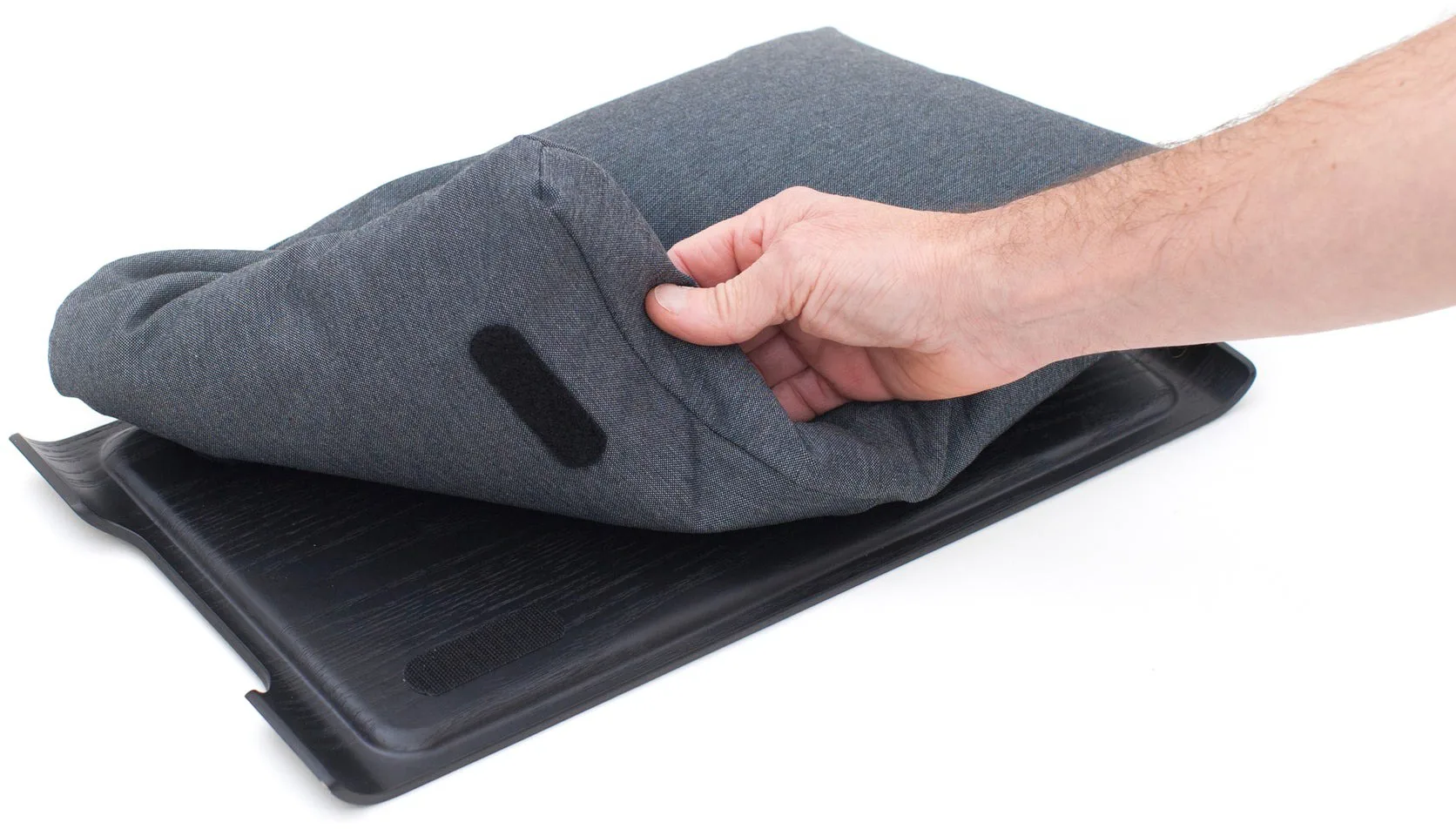 Laptray anti-slip 43x23 cm, Black willow-grey Bosign