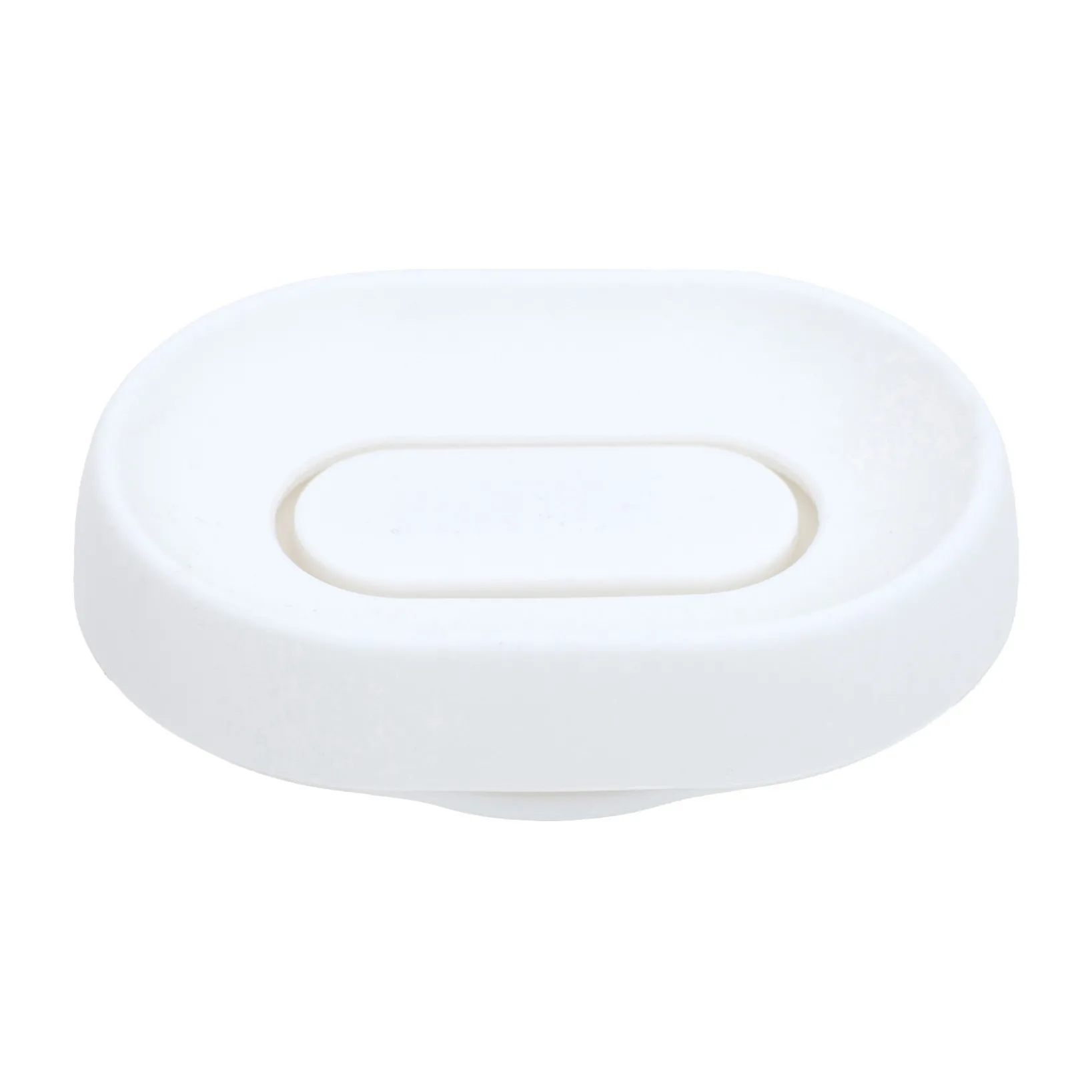 Soap tray with concealed drain spout in silicone - large, White Bosign