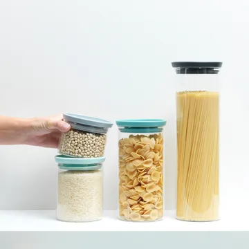 Brabantia glass jar 3-pack - grey-blue - Brabantia