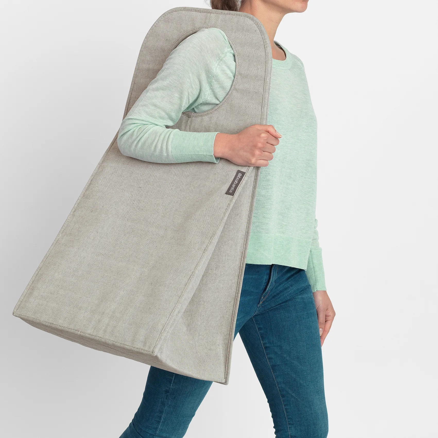 Brabantia laundry bag fabric rectangular 55 liters, light grey Brabantia