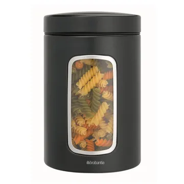 Brabantia storage jar with window 1.4 liter - matte black - Brabantia