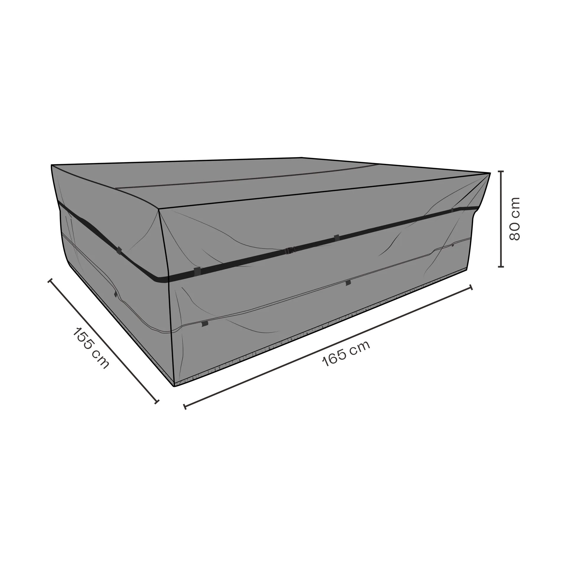 Brafab furniture cover dining group, Black 165x155 cm Brafab
