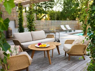 Lily sofa - Twist straw-plush wheat, 2.5-seater - Brafab