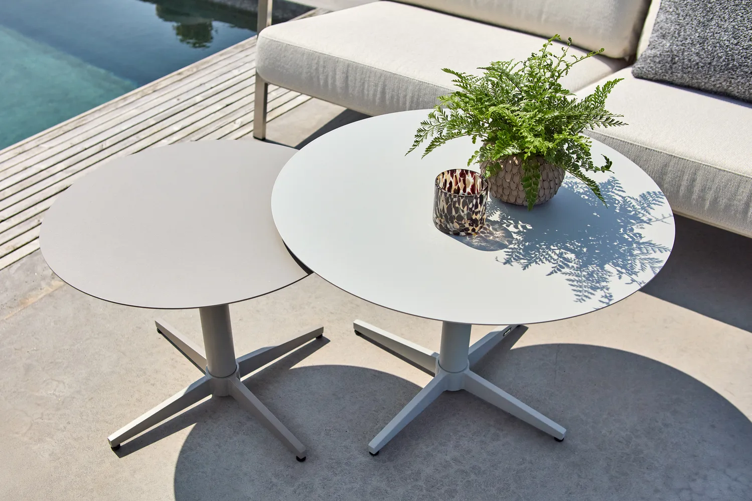 Mill coffee table, Pearl white, Ø75 cm Brafab