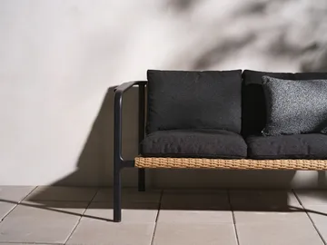 Motty sofa - Black-teddy black, 2 seater - Brafab
