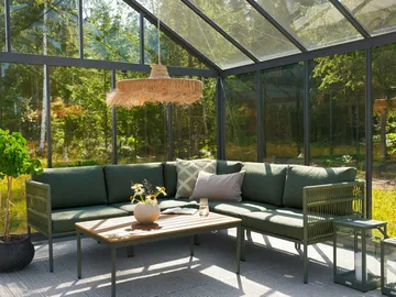 Reno sofa module - Nordic green-raw avocado, middle unit - Brafab
