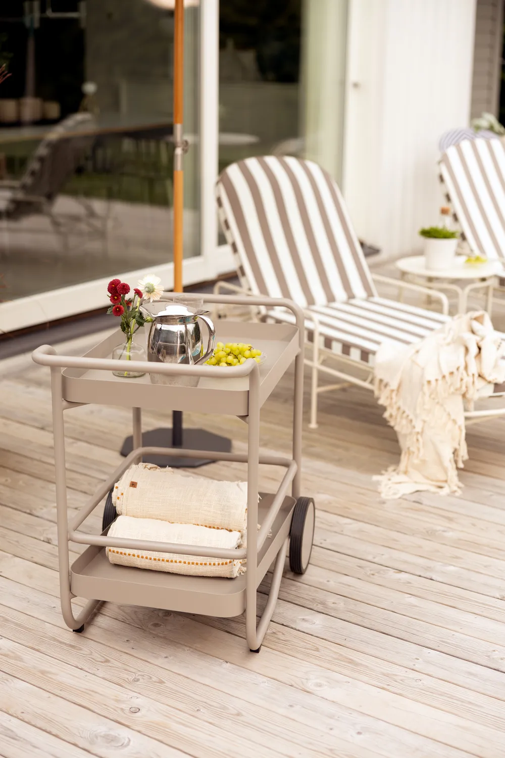 Trolley serving cart 88x59 cm, Khaki Brafab