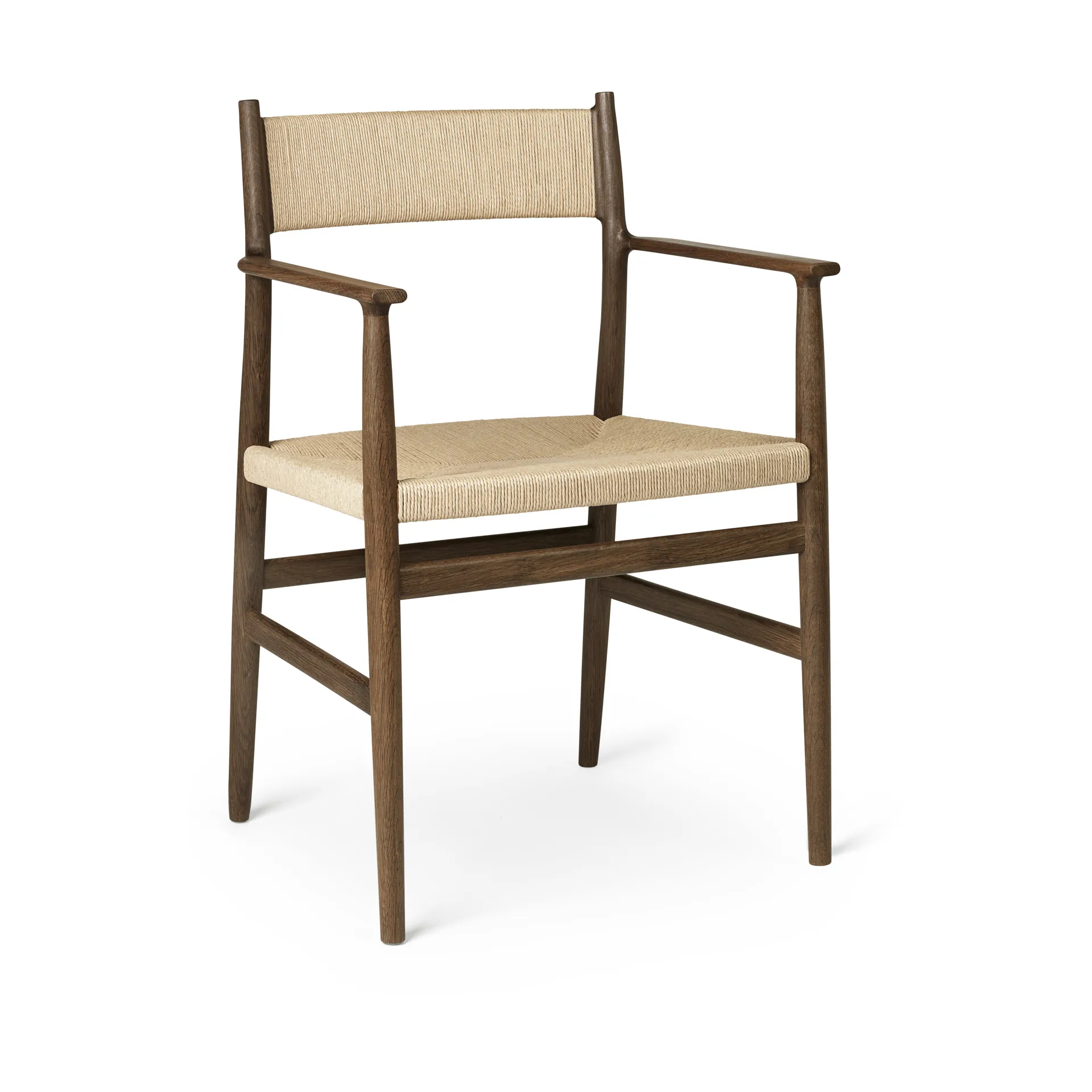 Arv arm chair woven back and seat, Smoke oiled oak-paper ribbon Brdr. Krüger