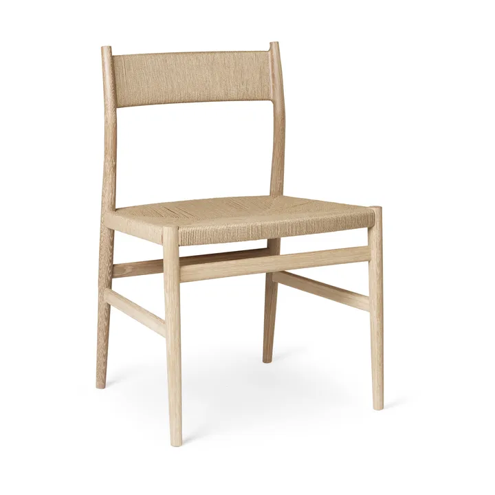 Arv chair woven back and seat - White oiled oak-paper ribbon - Brdr. Krüger
