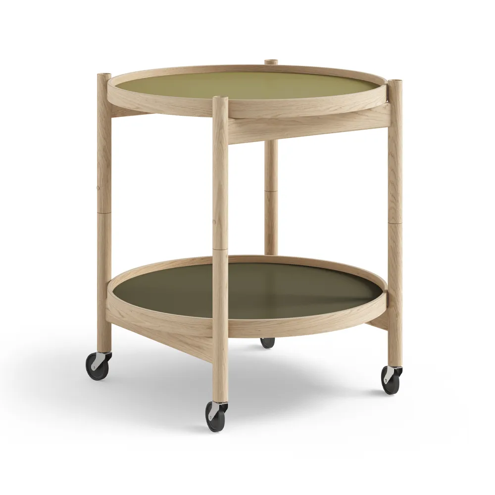 Bølling Tray Table model 50, Leaf, untreated oak stand Brdr. Krüger