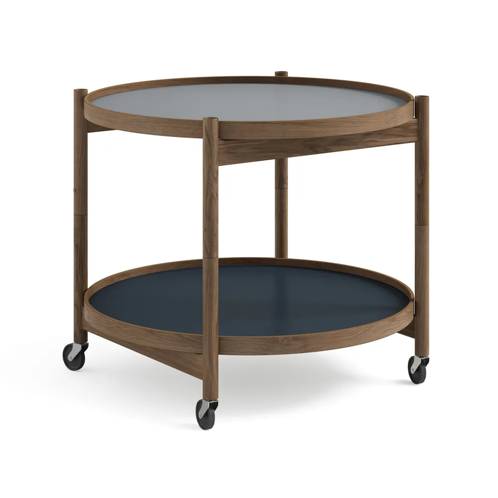Bølling Tray Table model 60, Water, smoke oiled oak stand Brdr. Krüger
