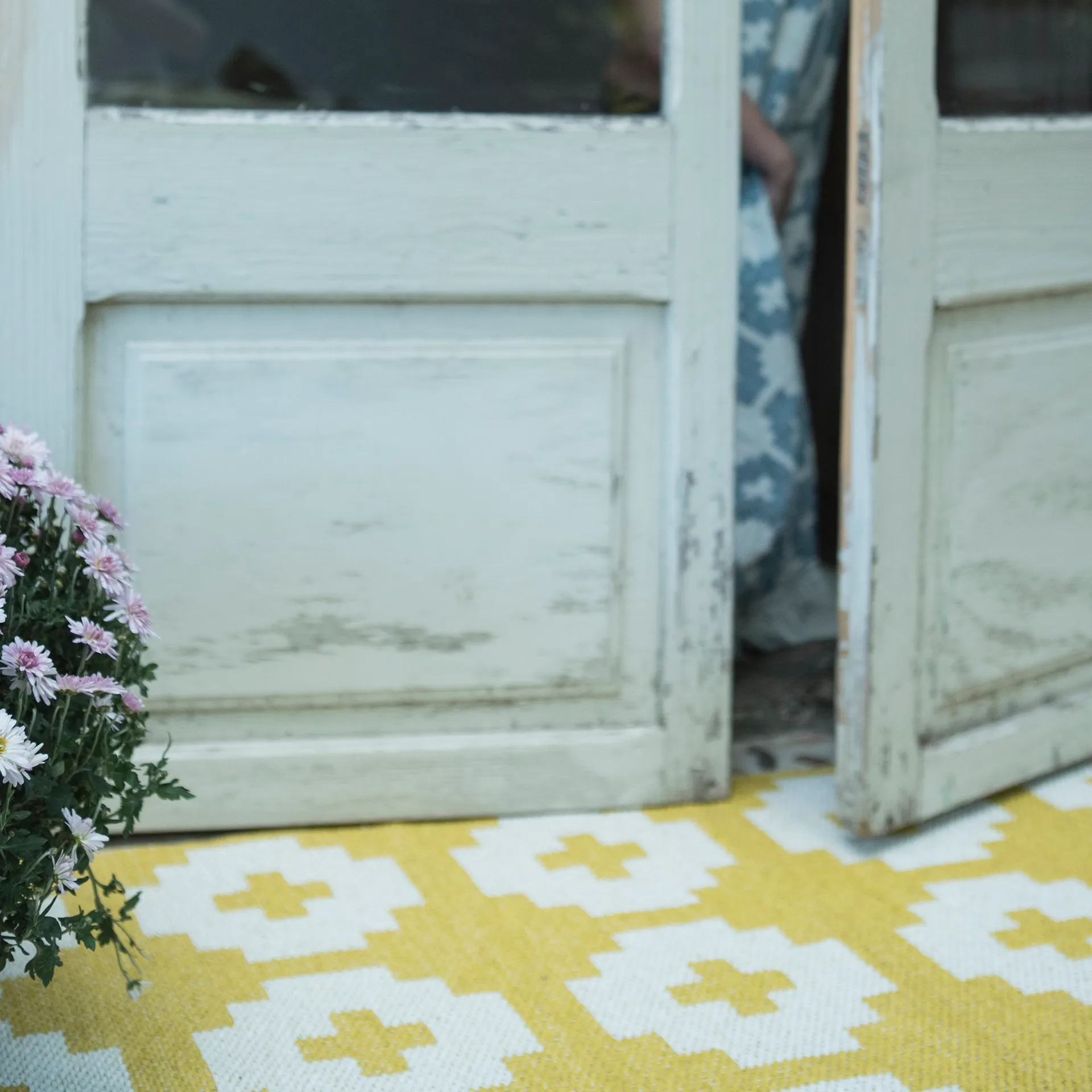 Flower rug sun (yellow), 70x200 cm Brita Sweden