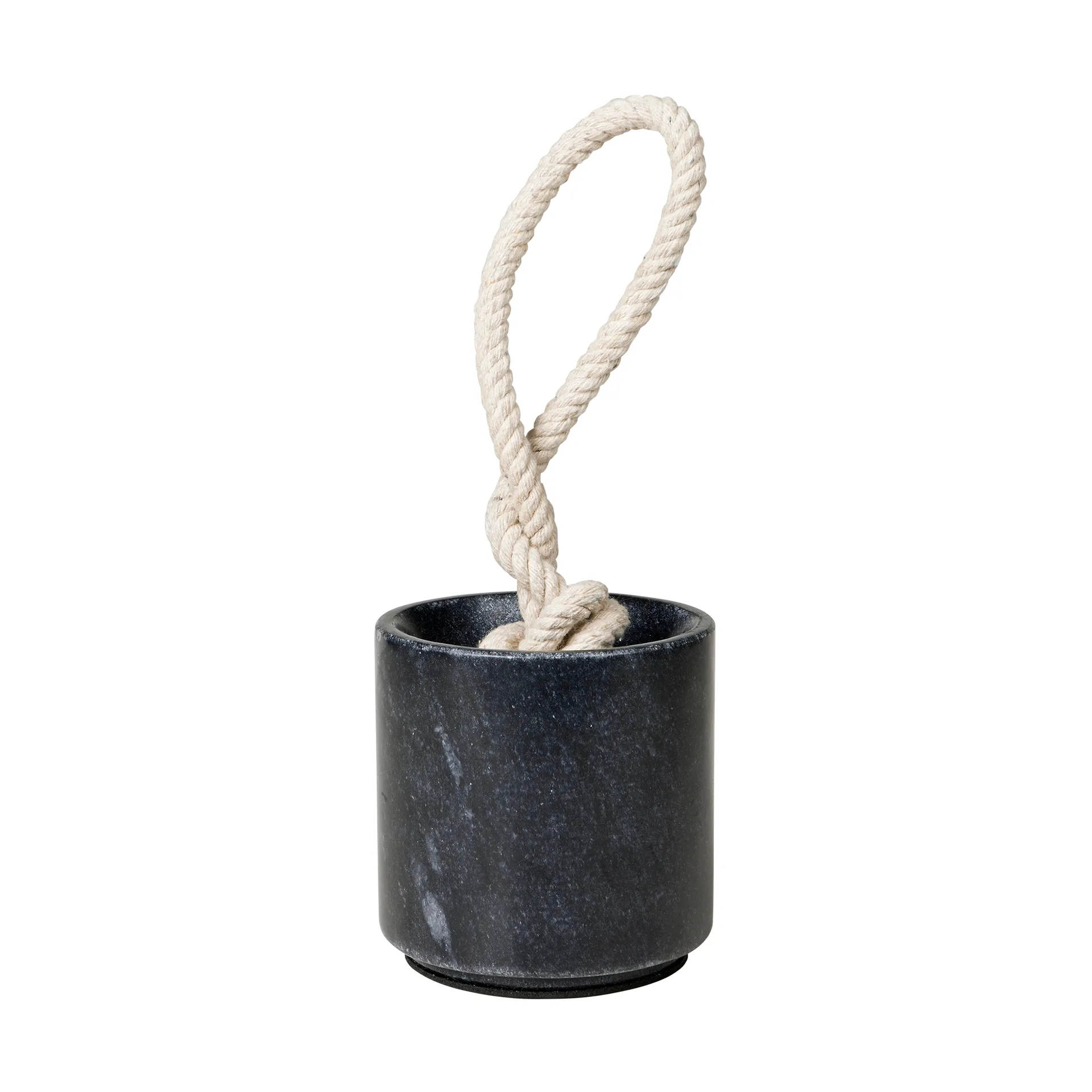 Abby door stopper Ø10x10 cm, Black marble Broste Copenhagen