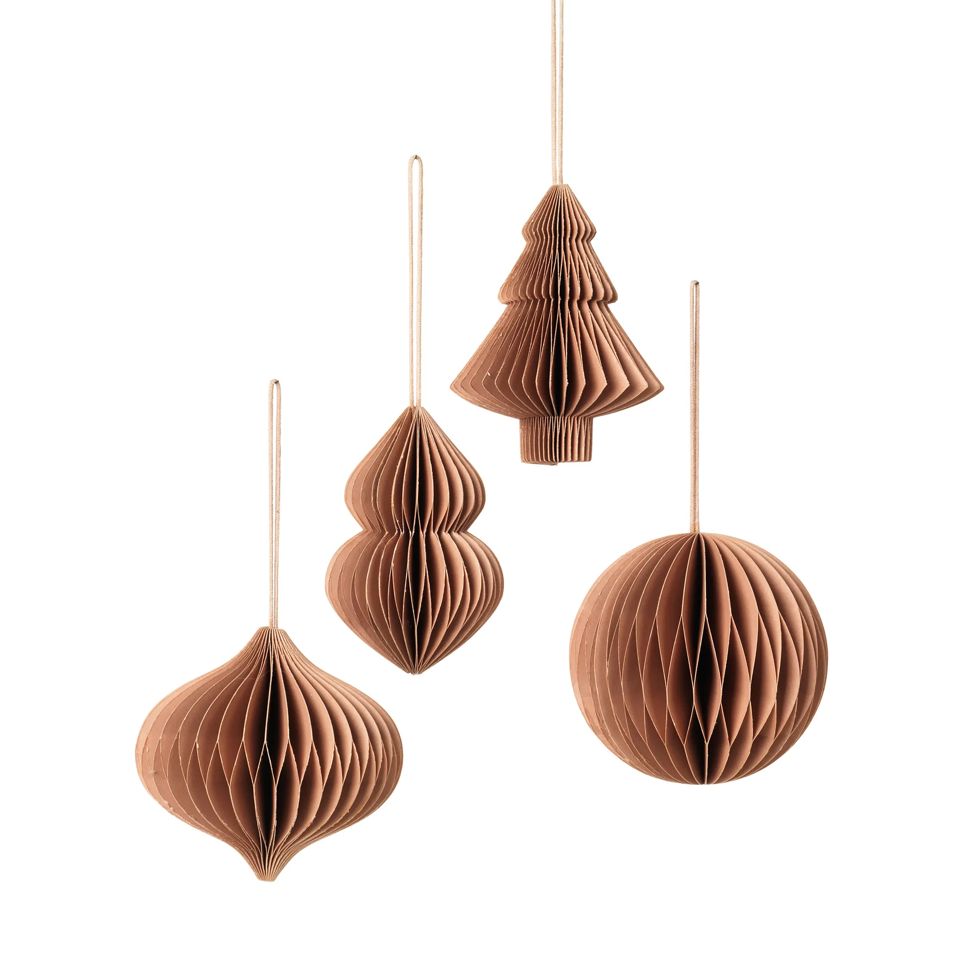 Christmas mix ornaments 4 pieces Indian tan,  Broste Copenhagen