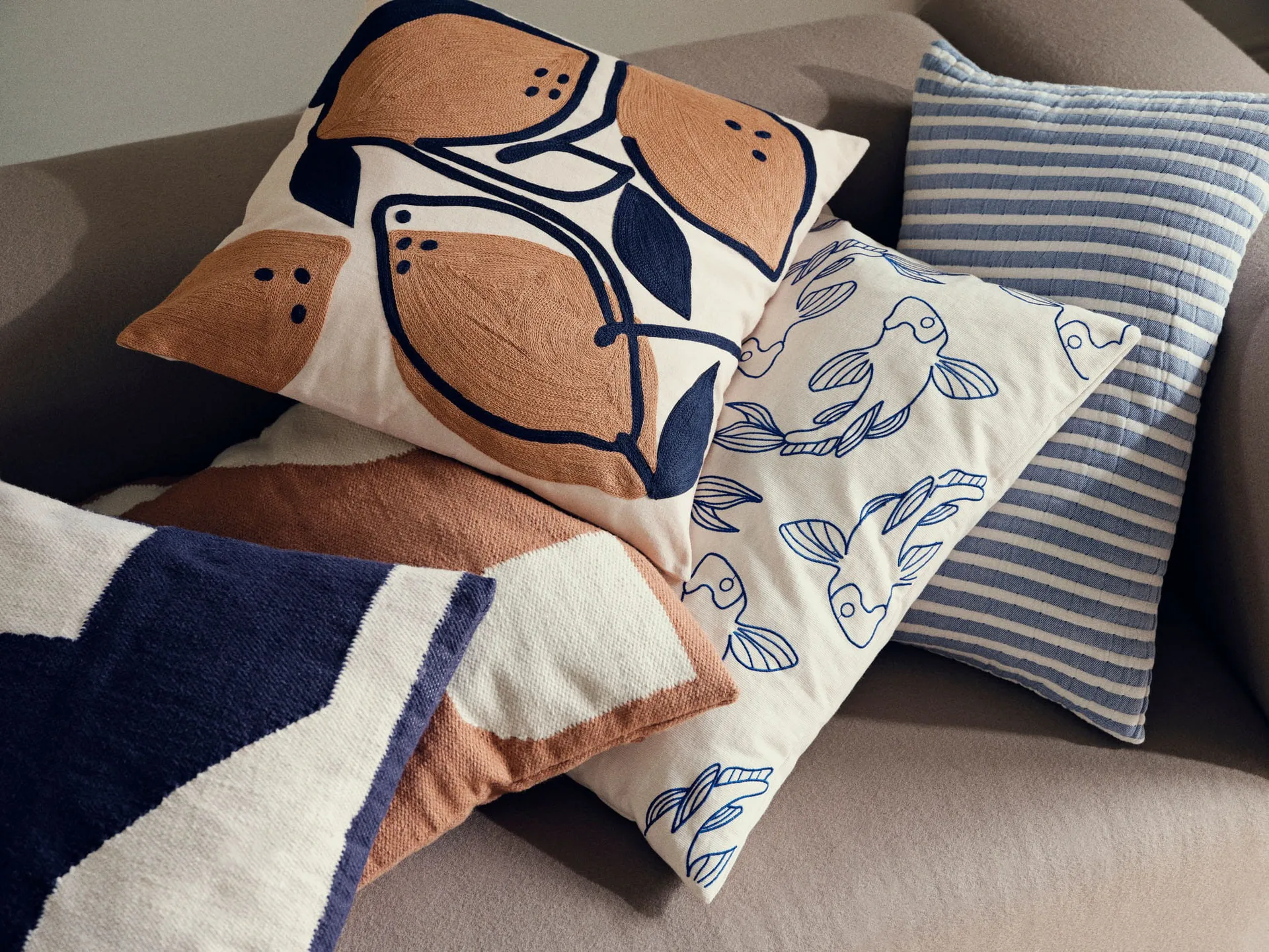 Eilo pillowcase 50x50 cm, Recycled pet nut brown Broste Copenhagen