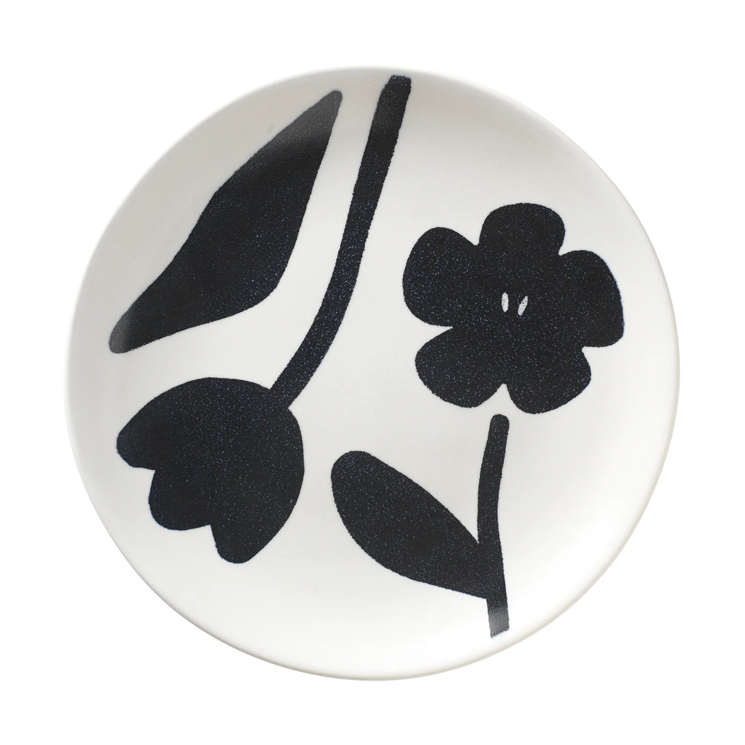 Flora plate Ø20 cm, Black-off white. Broste Copenhagen