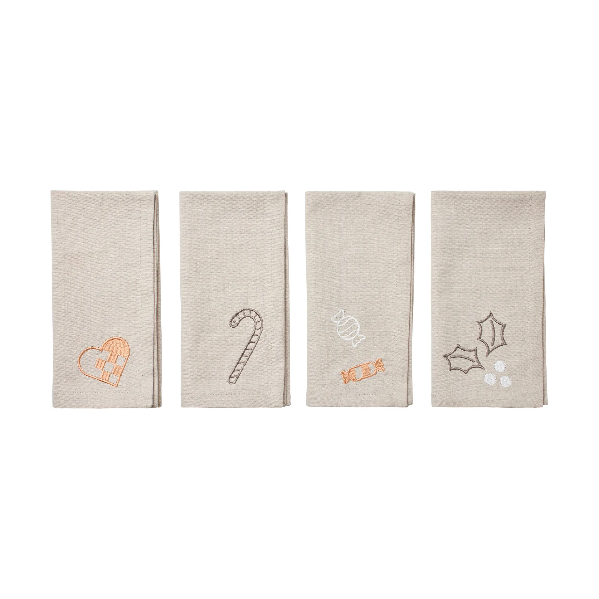 Fryd fabric napkins 45x45 cm 4 pieces, Light warm grey-beige Broste Copenhagen