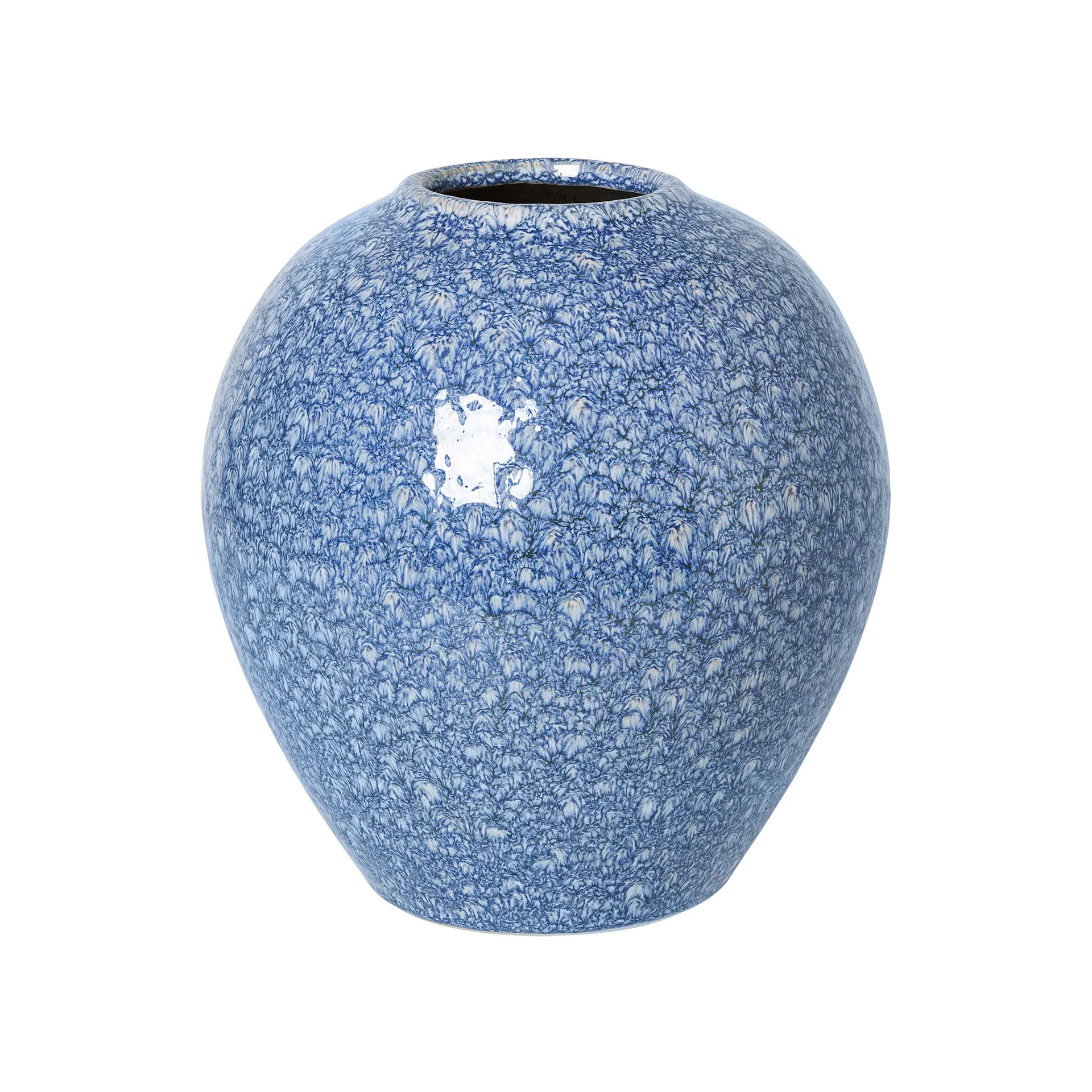 Ingrid ceramic vase 25.5 cm, insignia blue-white Broste Copenhagen