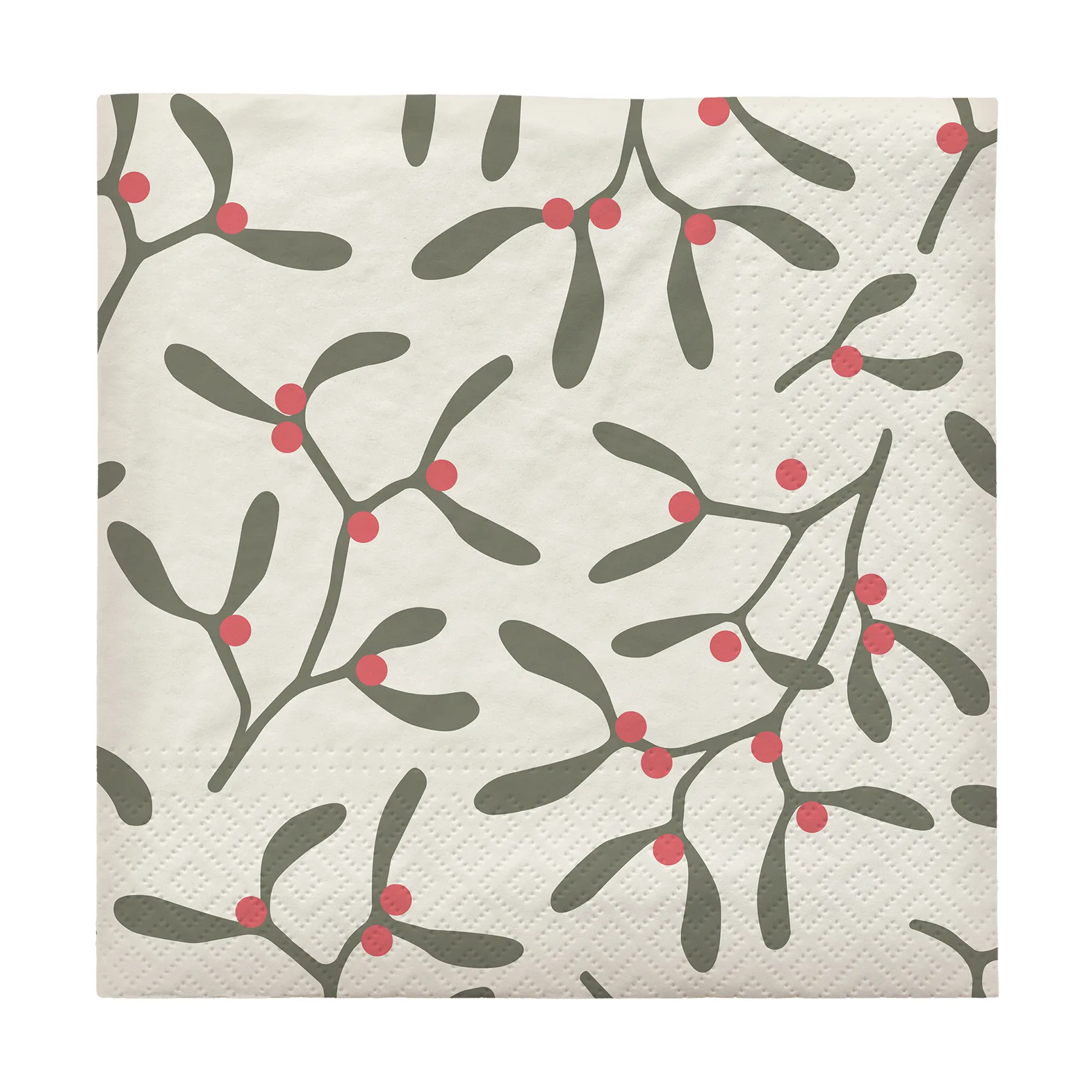 Mistletoe paper napkin 33x33 cm 20-pack, Pompeian Red Broste Copenhagen