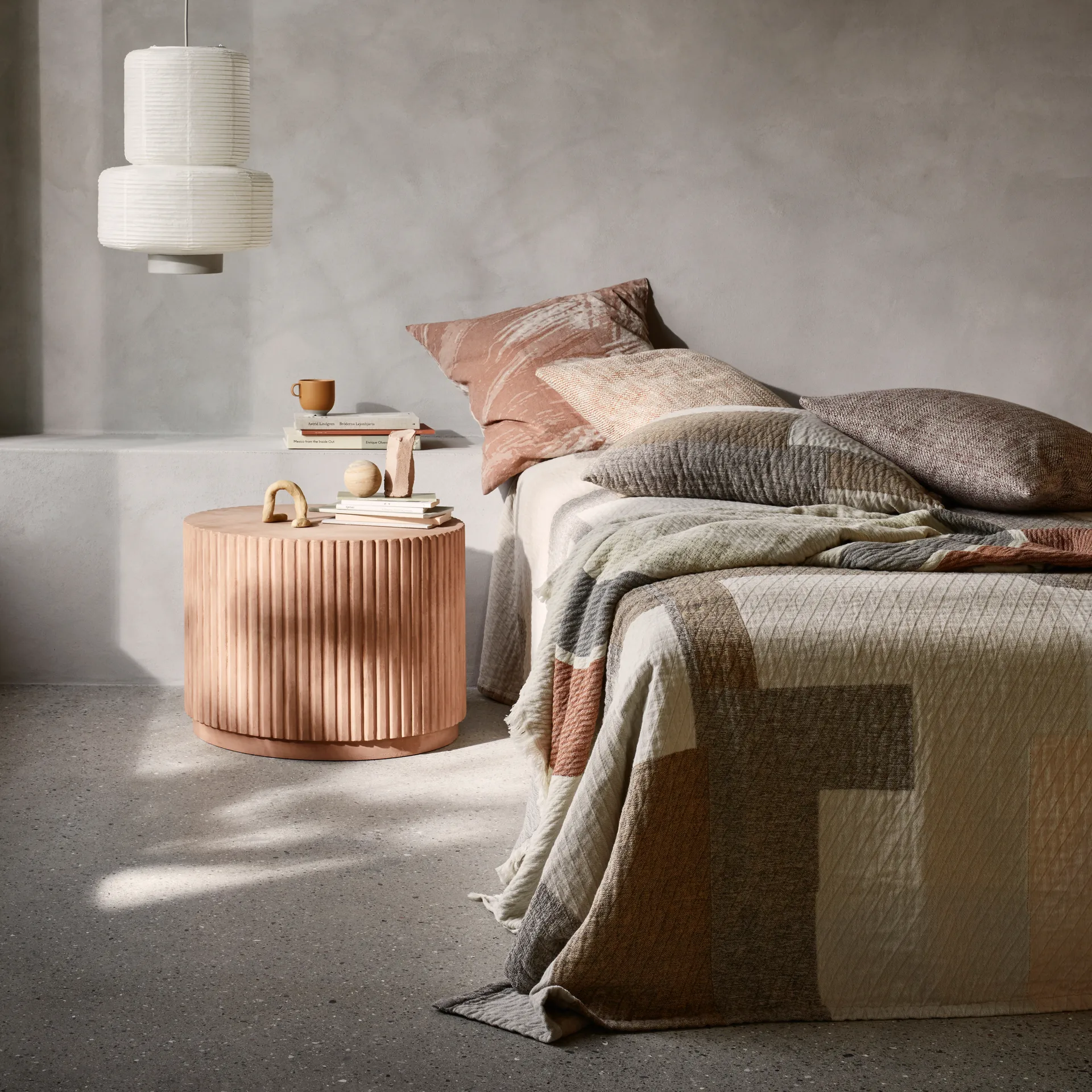 Patch cushion cover 60x60 cm, beige-brown Broste Copenhagen