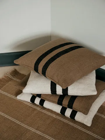 Sigrun cushion cover - Light beige-black, 50x50 cm - Broste Copenhagen